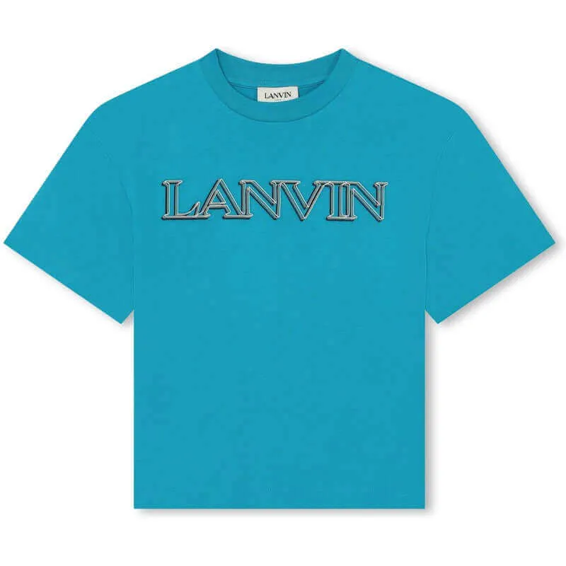 Jungen Baumwoll-T-Shirt mit Türkisem Logo