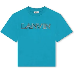 Jungen Baumwoll-T-Shirt mit Türkisem Logo