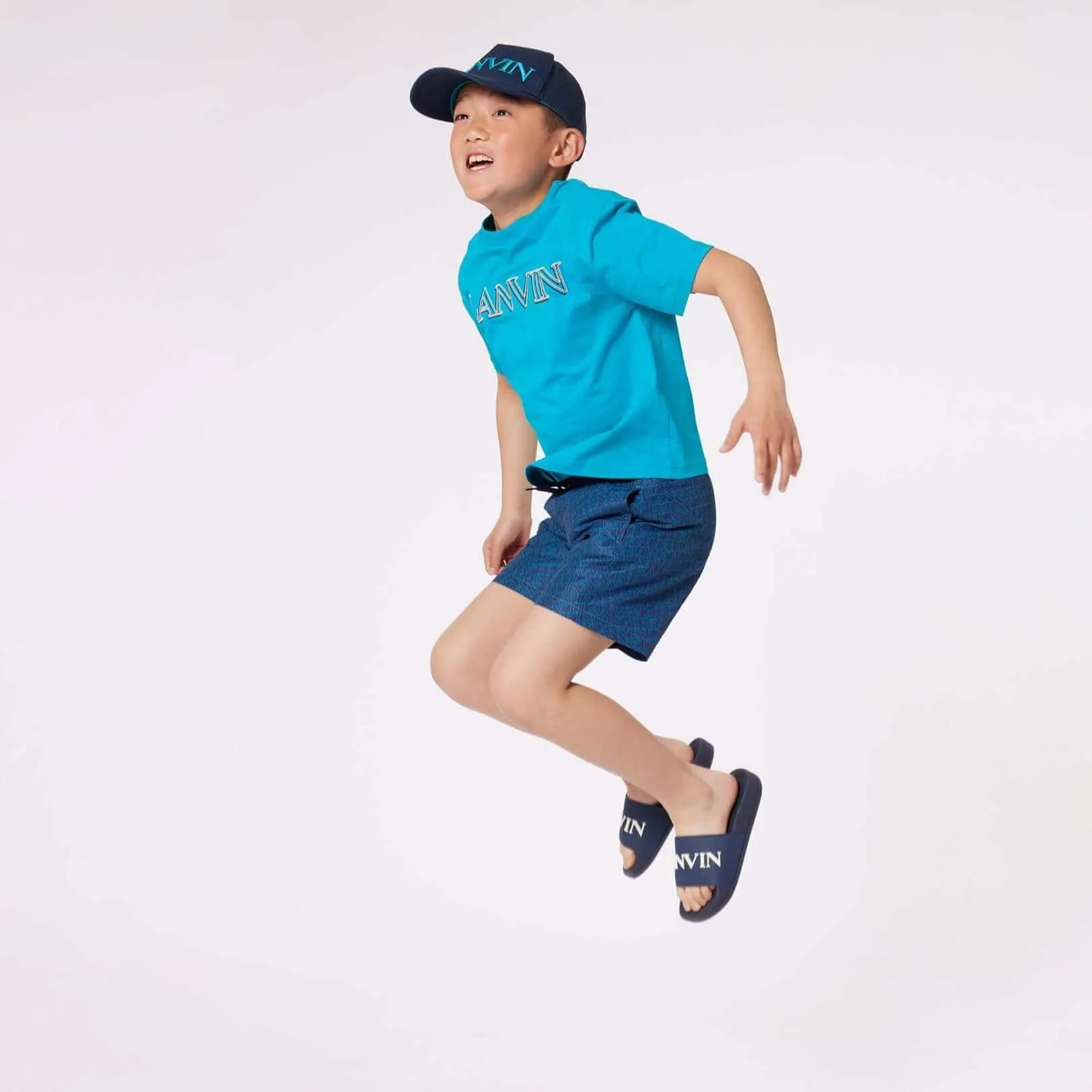 Jungen Baumwoll-T-Shirt mit Türkisem Logo
