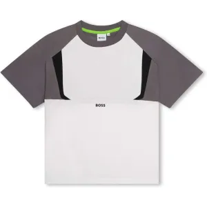 Jungen Grauer Block Kurzarm T-Shirt