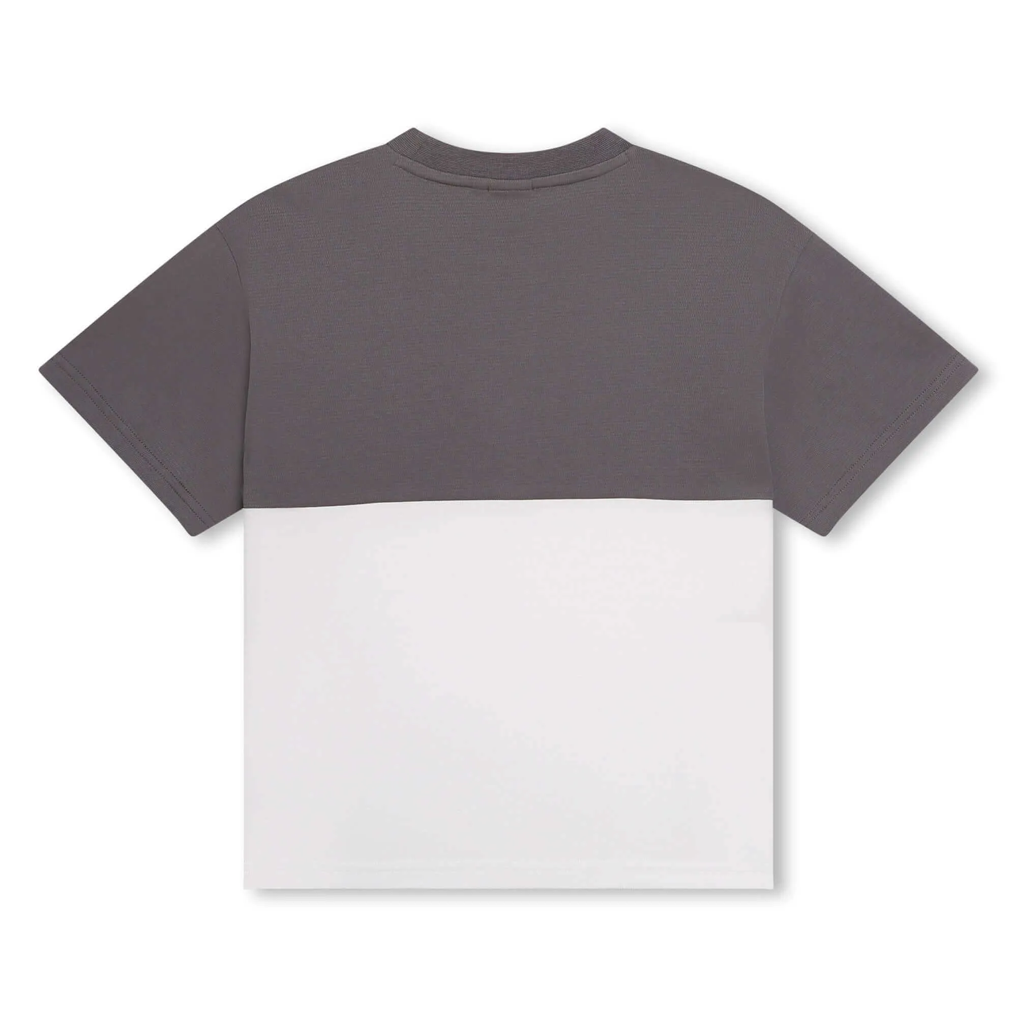 Jungen Grauer Block Kurzarm T-Shirt