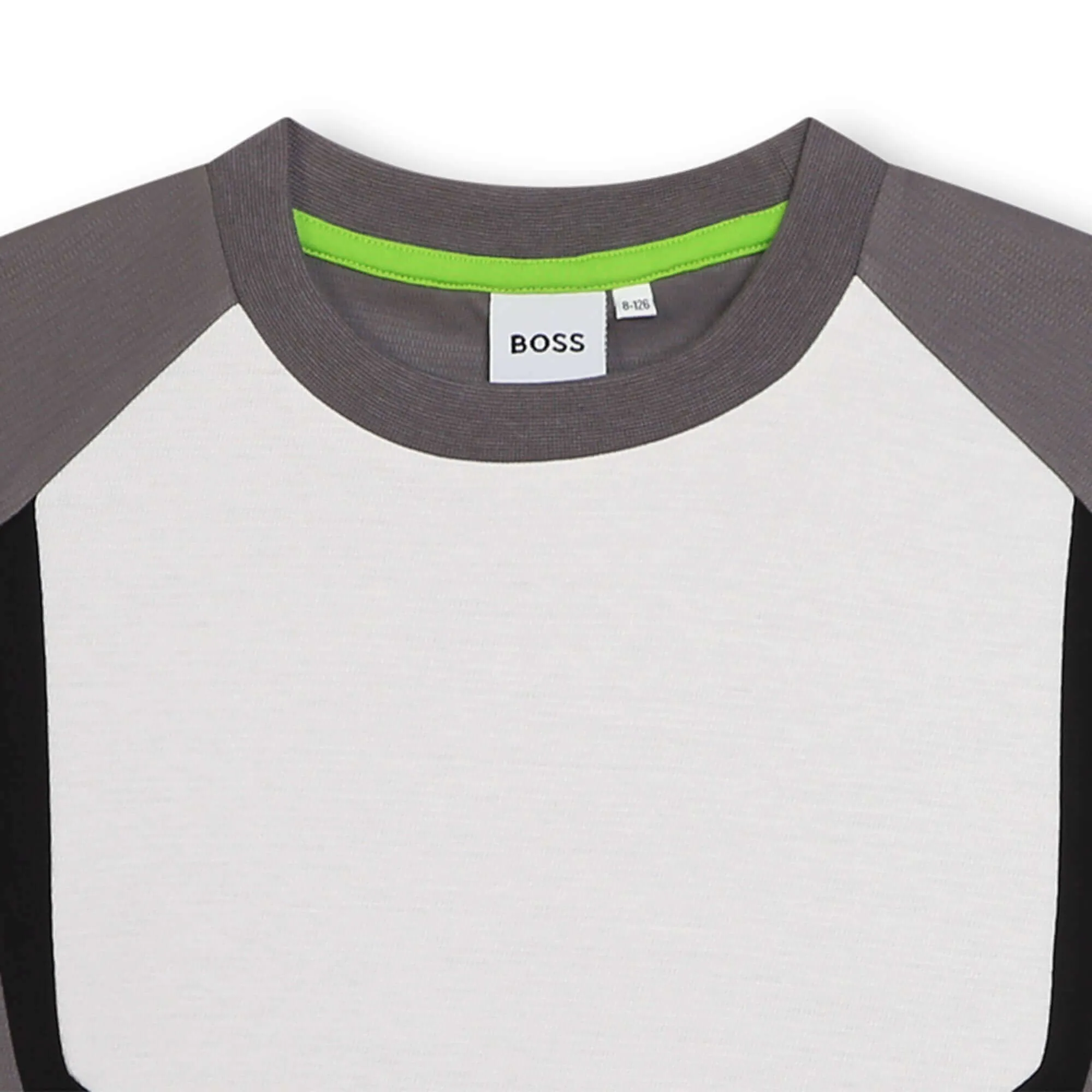 Jungen Grauer Block Kurzarm T-Shirt
