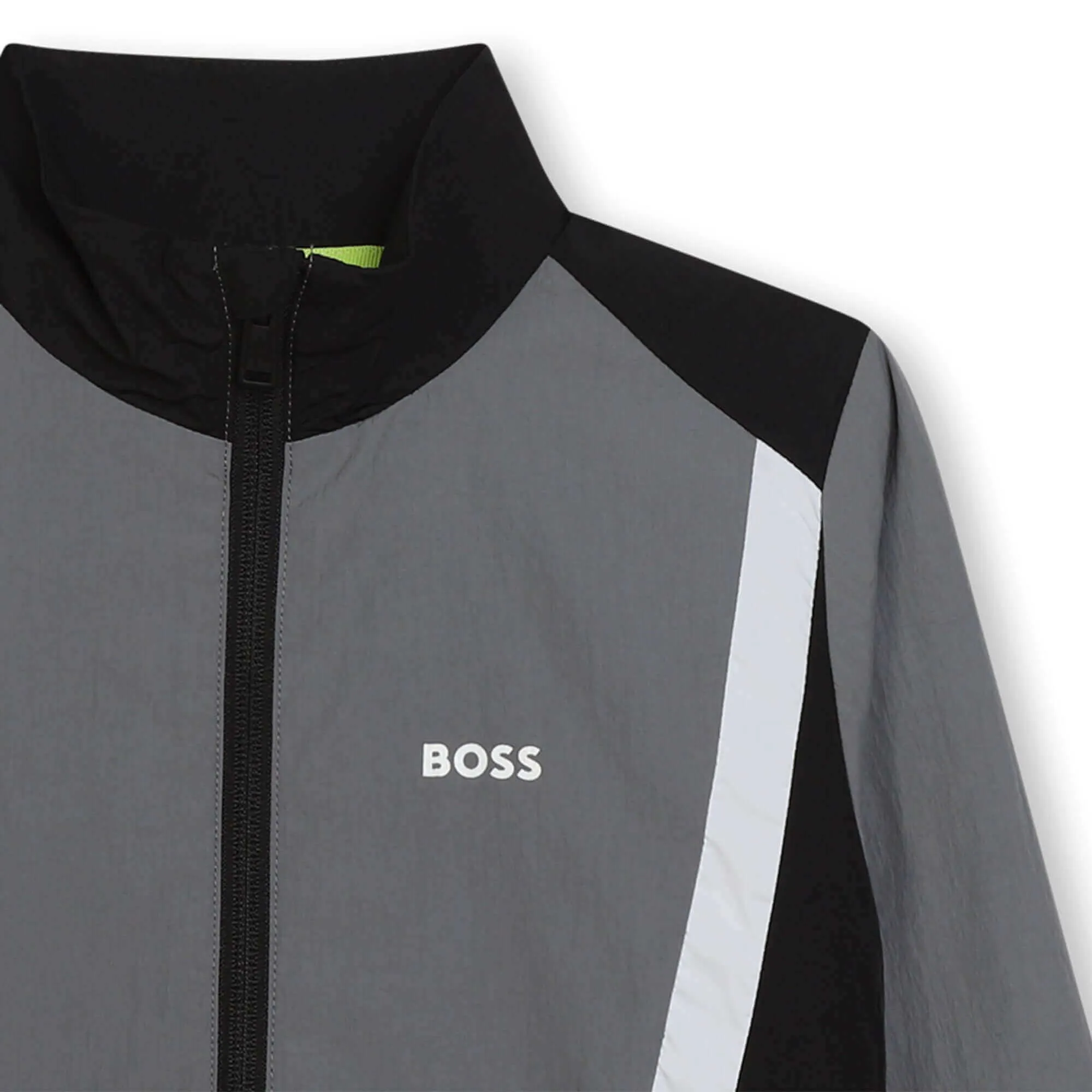 Jungen Grauer Block Reißverschluss Jacke