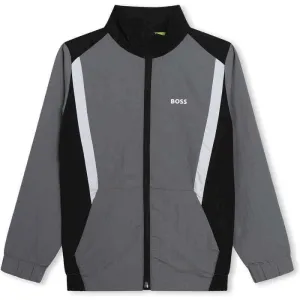 Jungen Grauer Block Reißverschluss Jacke