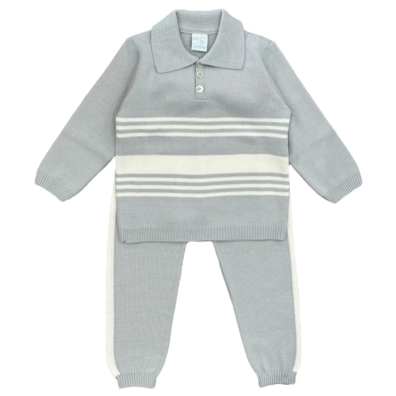 Grauer Strick-Set für Jungen