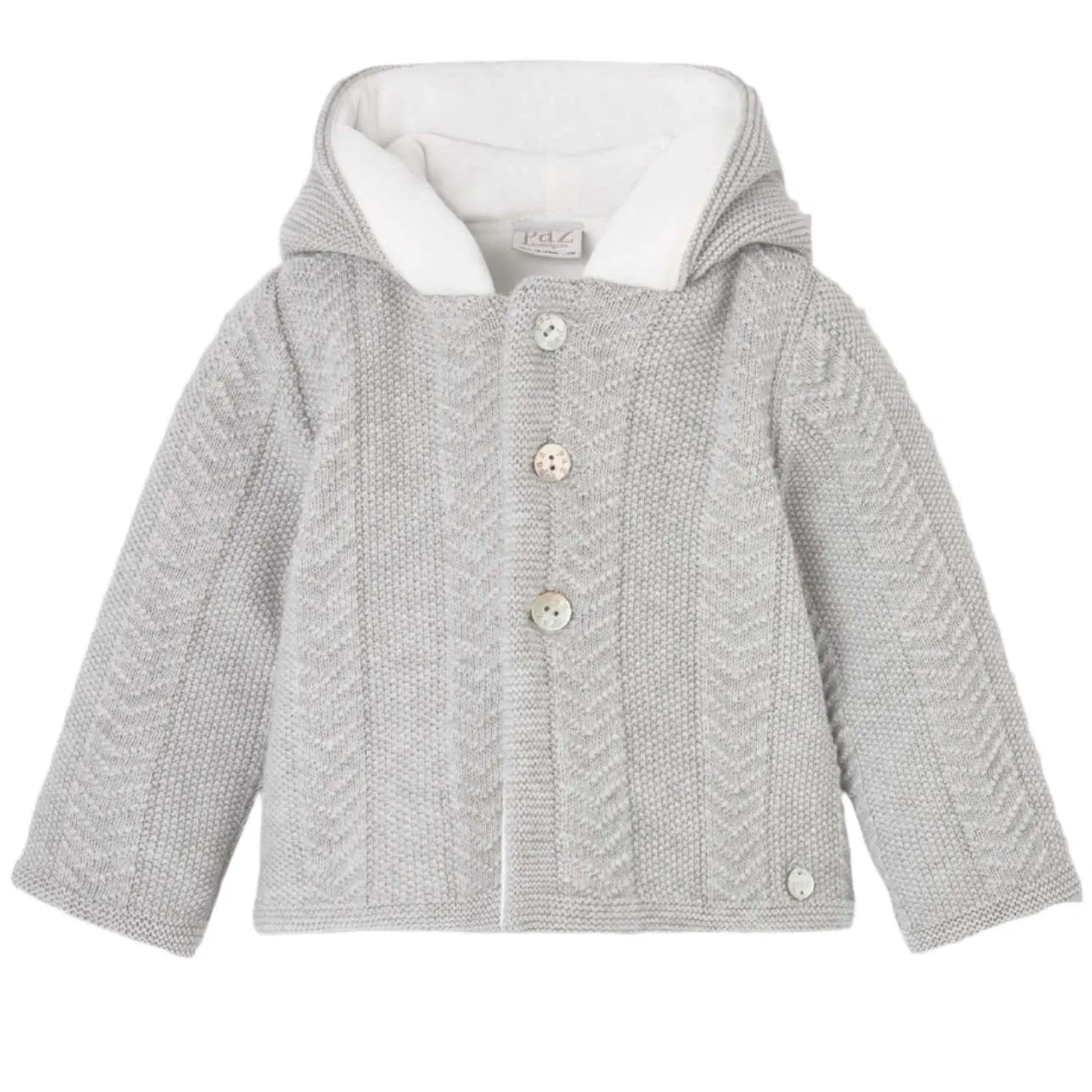 Graue gestrickte Jacke für Jungen