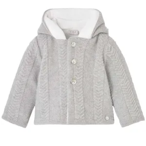 Graue gestrickte Jacke für Jungen
