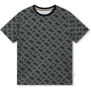 Jungen Graues T-Shirt mit Monogramm-Print