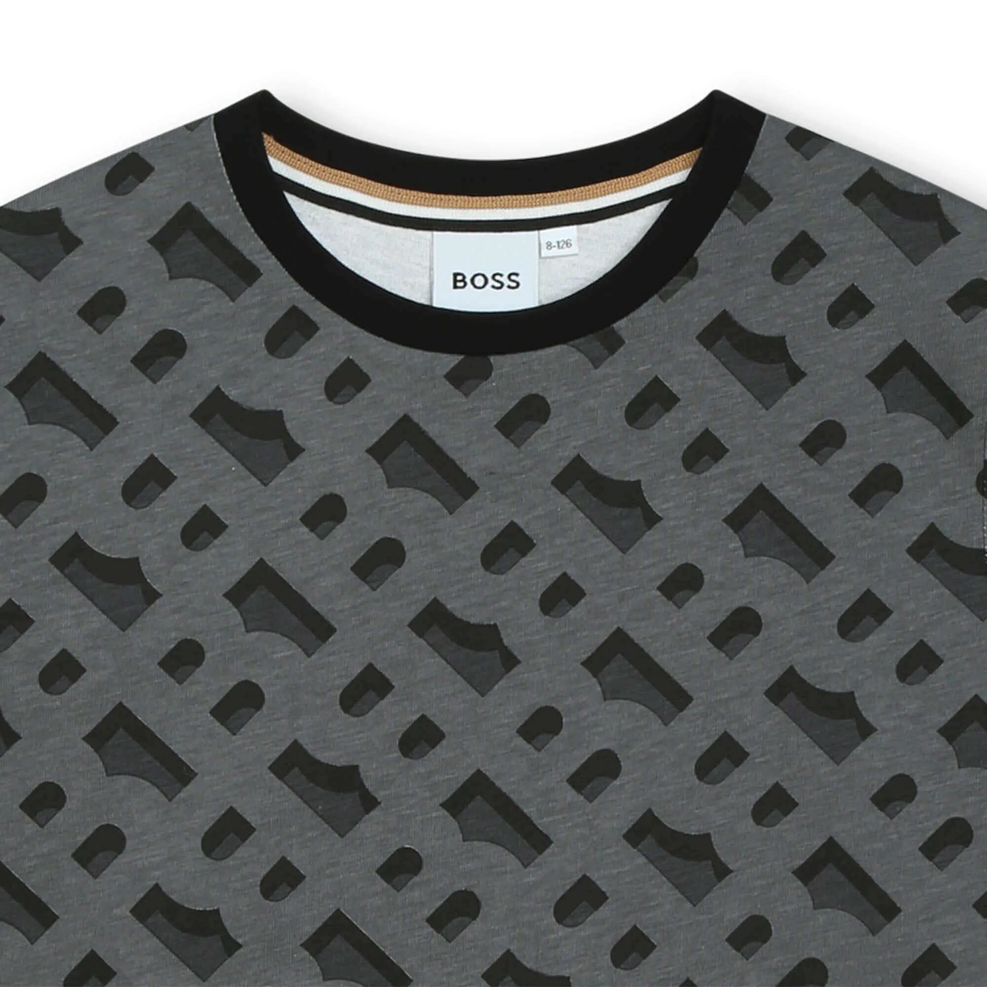 Jungen Graues T-Shirt mit Monogramm-Print