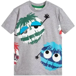 Jungen Graues Bommel-T-Shirt