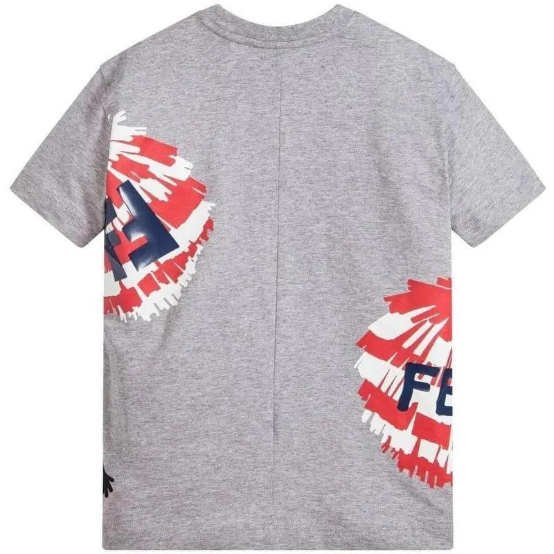 Jungen Graues Bommel-T-Shirt