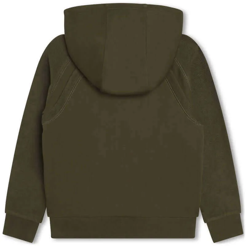 Jungen Khaki Logo Kapuzenjacke