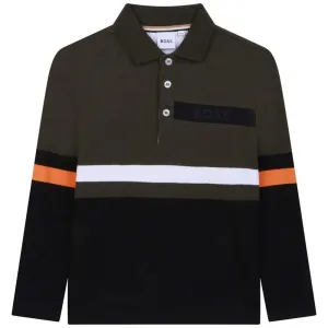 Jungen Khaki Langarm Polo