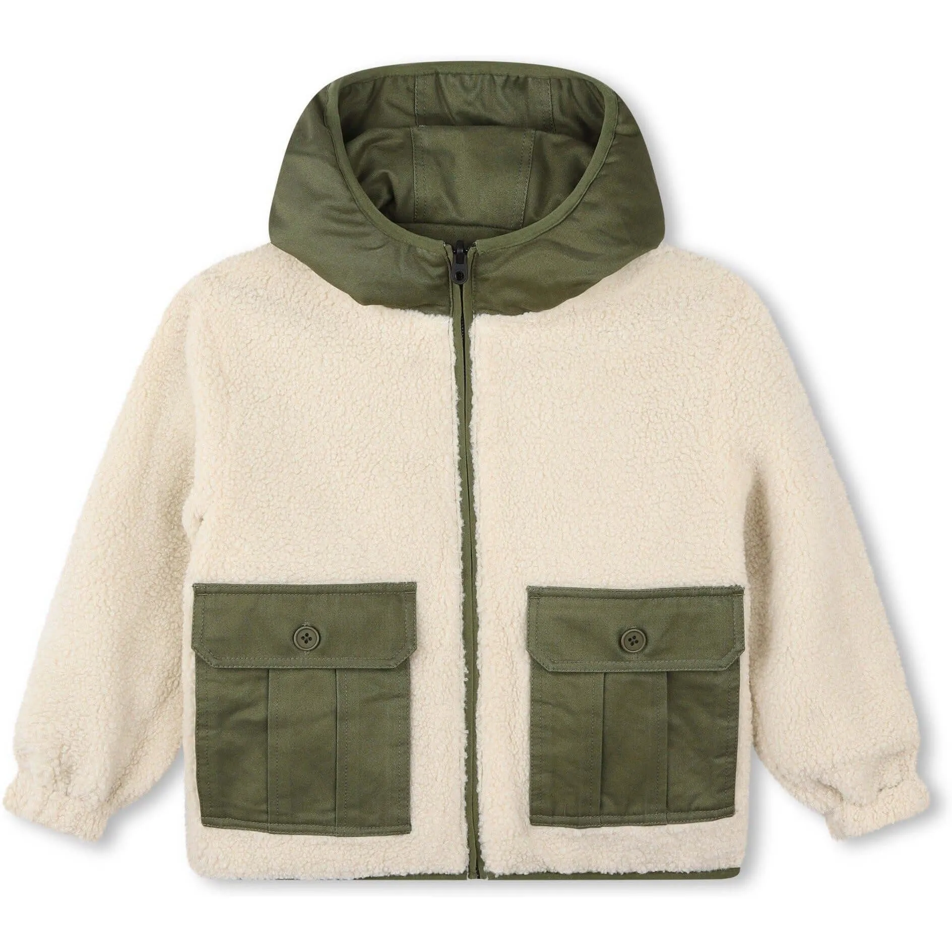 Jungen Khaki Reversible Jacke