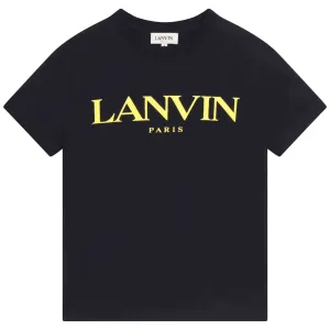 Jungen Navy & Gelb Logo T-Shirt