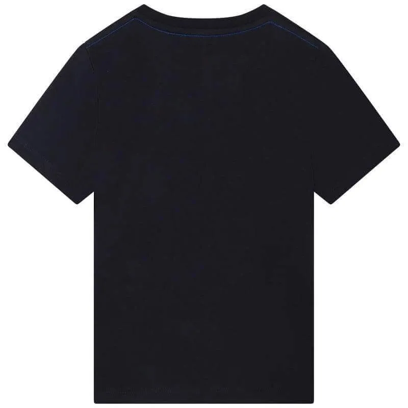 Jungen Navy Baumwolle Logo T-Shirt