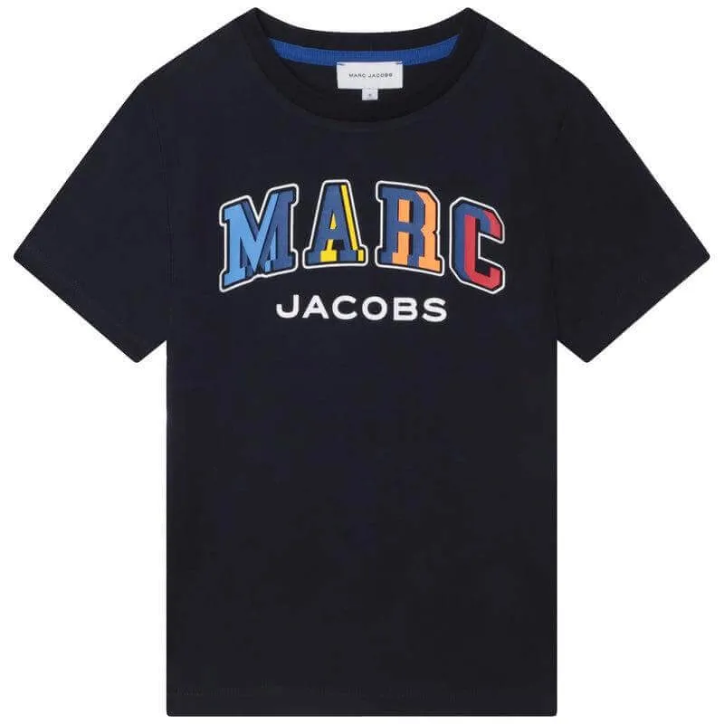 Jungen Navy Baumwolle Logo T-Shirt