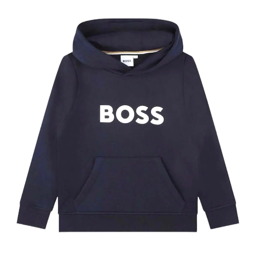 Jungen Navy Logo Kapuzenpullover