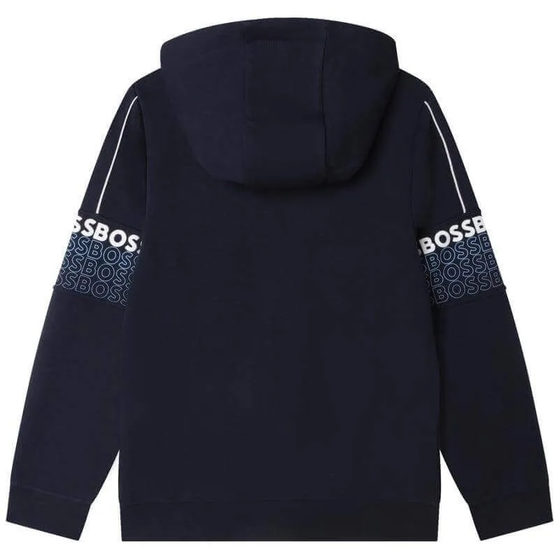 Jungen Navy Logo Hoodie & Shorts Set