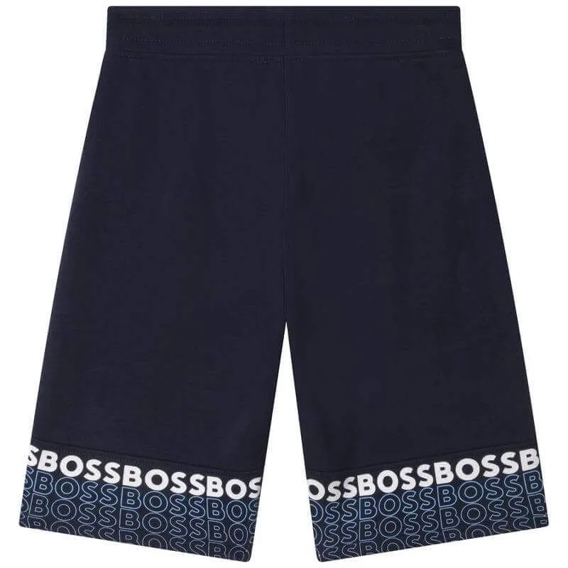 Jungen Navy Logo Hoodie & Shorts Set