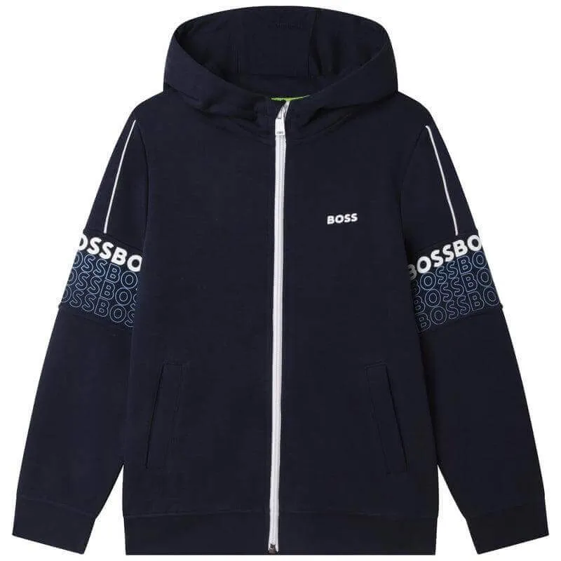 Jungen Navy Logo Hoodie & Shorts Set