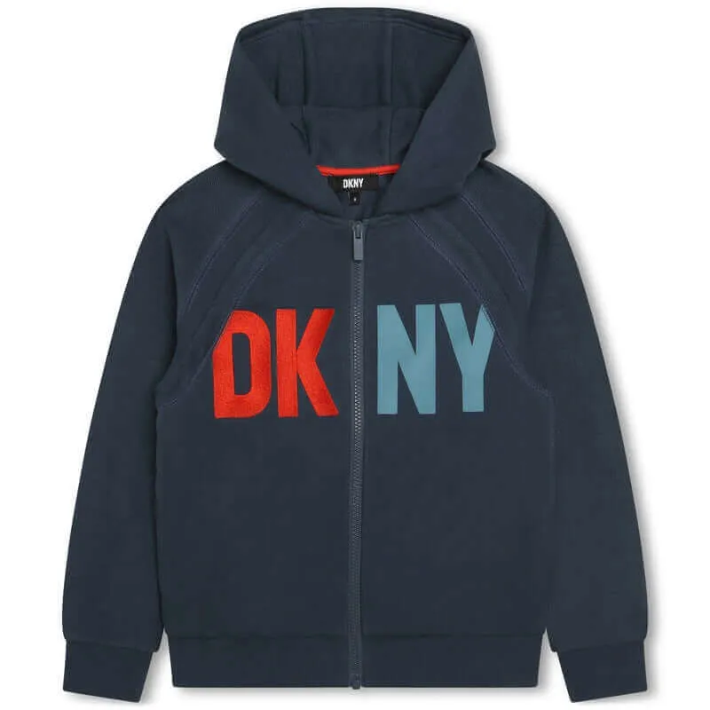Jungen Navy Logo Reißverschluss Kapuzenjacke