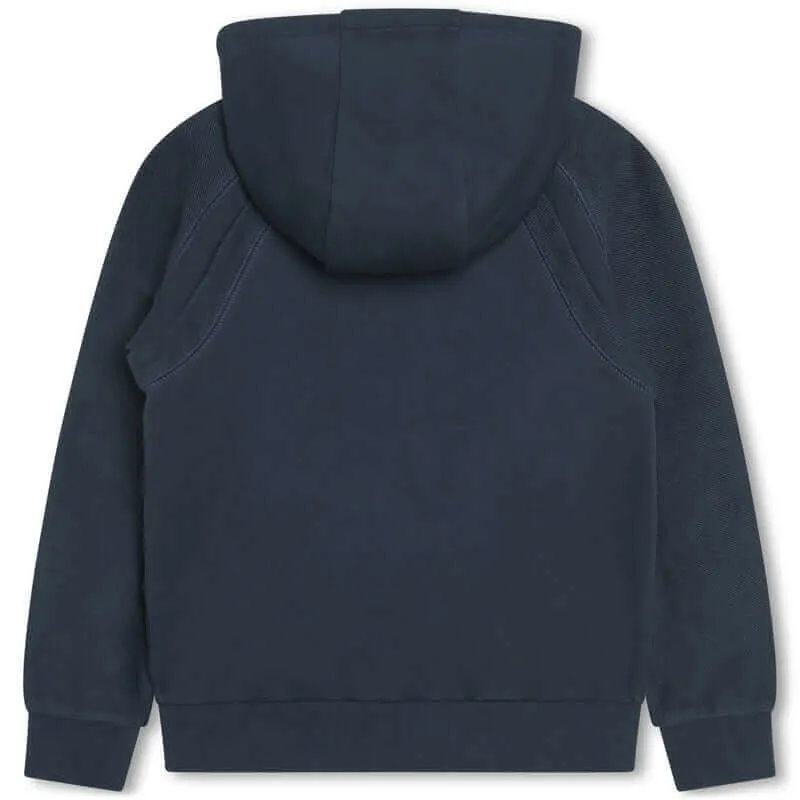 Jungen Navy Logo Reißverschluss Kapuzenjacke