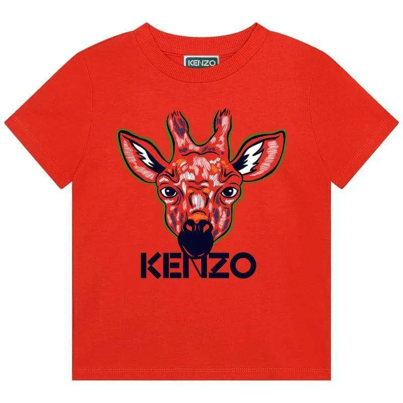Jungen T-Shirt mit orangefarbener Giraffe