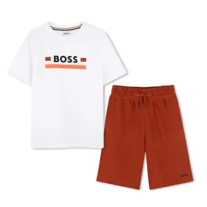 Jungen-Orange-Kurzarm-Set