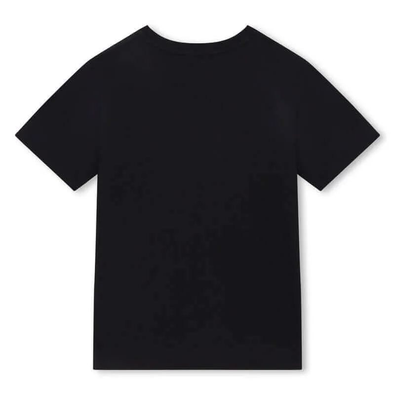 Bio-Baumwoll T-Shirt für Jungen mit schwarzem/blauem Logo