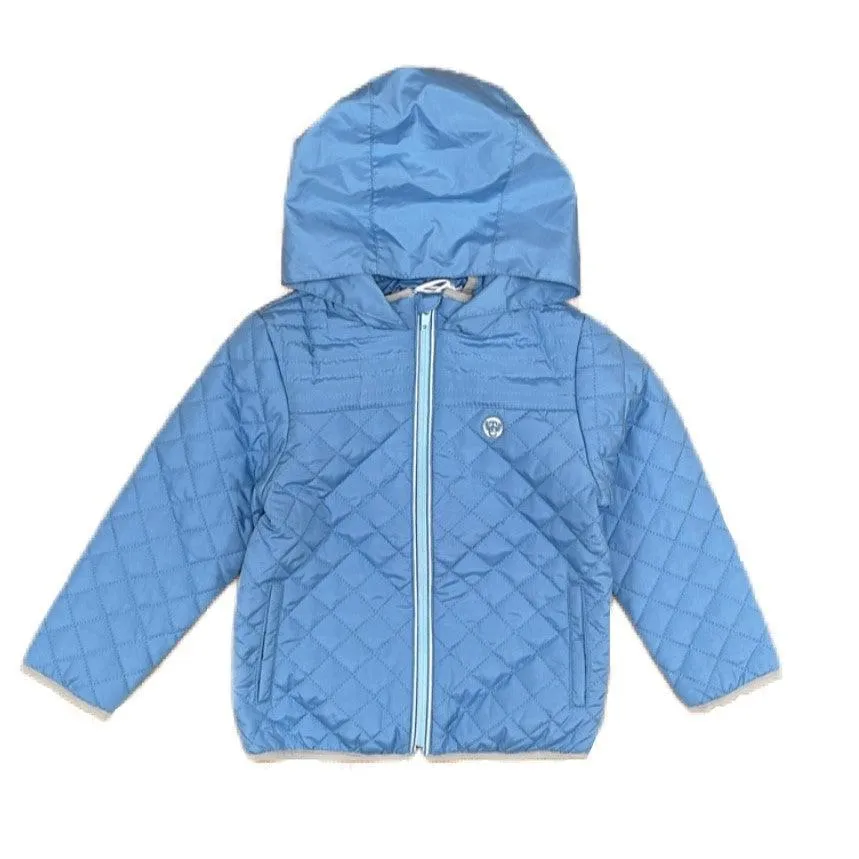 Jungen Hellblau Kapuzen Steppjacke