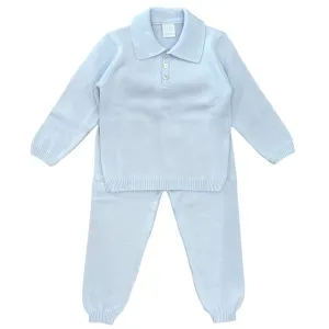 Jungen Strick-Set in Blassblau