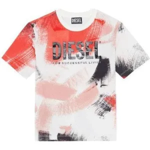 Jungen T-Shirt mit roten Pinselstrichen