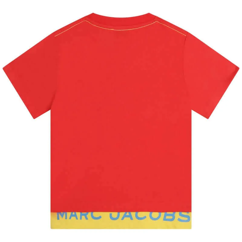 Jungen Bio-Baumwoll-T-Shirt mit rotem Logo
