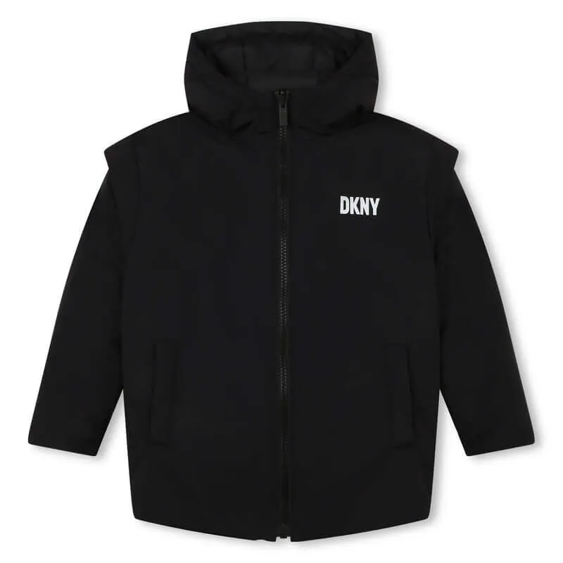 Jungen Reversible schwarze Parka