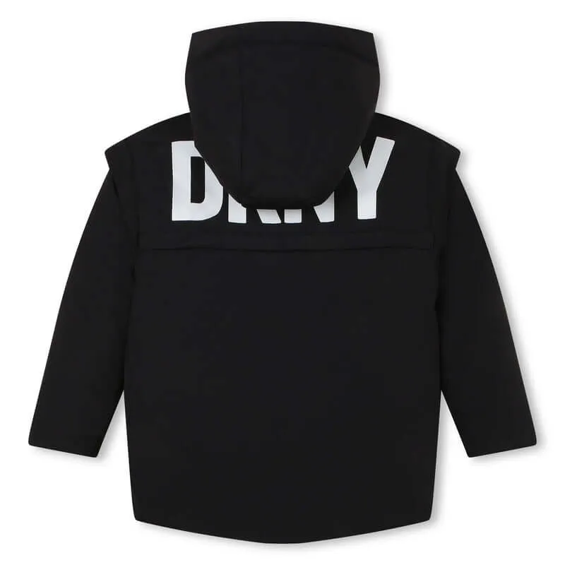 Jungen Reversible schwarze Parka