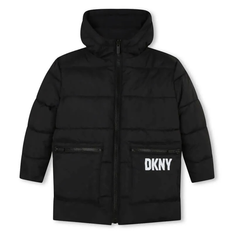 Jungen Reversible schwarze Parka
