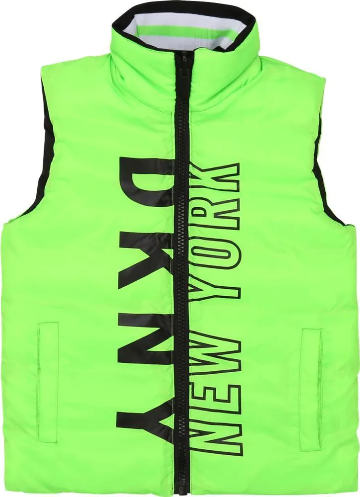 Reversible Jungen-Weste in Grün & Schwarz