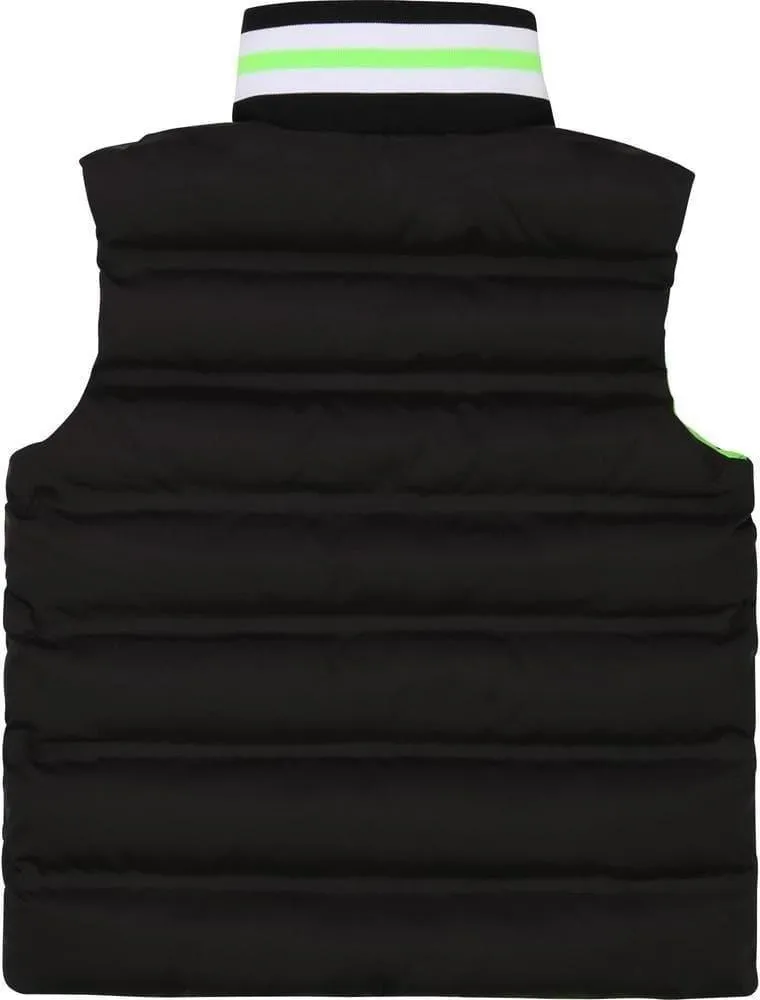 Reversible Jungen-Weste in Grün & Schwarz