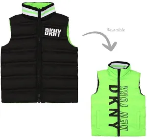 Reversible Jungen-Weste in Grün & Schwarz