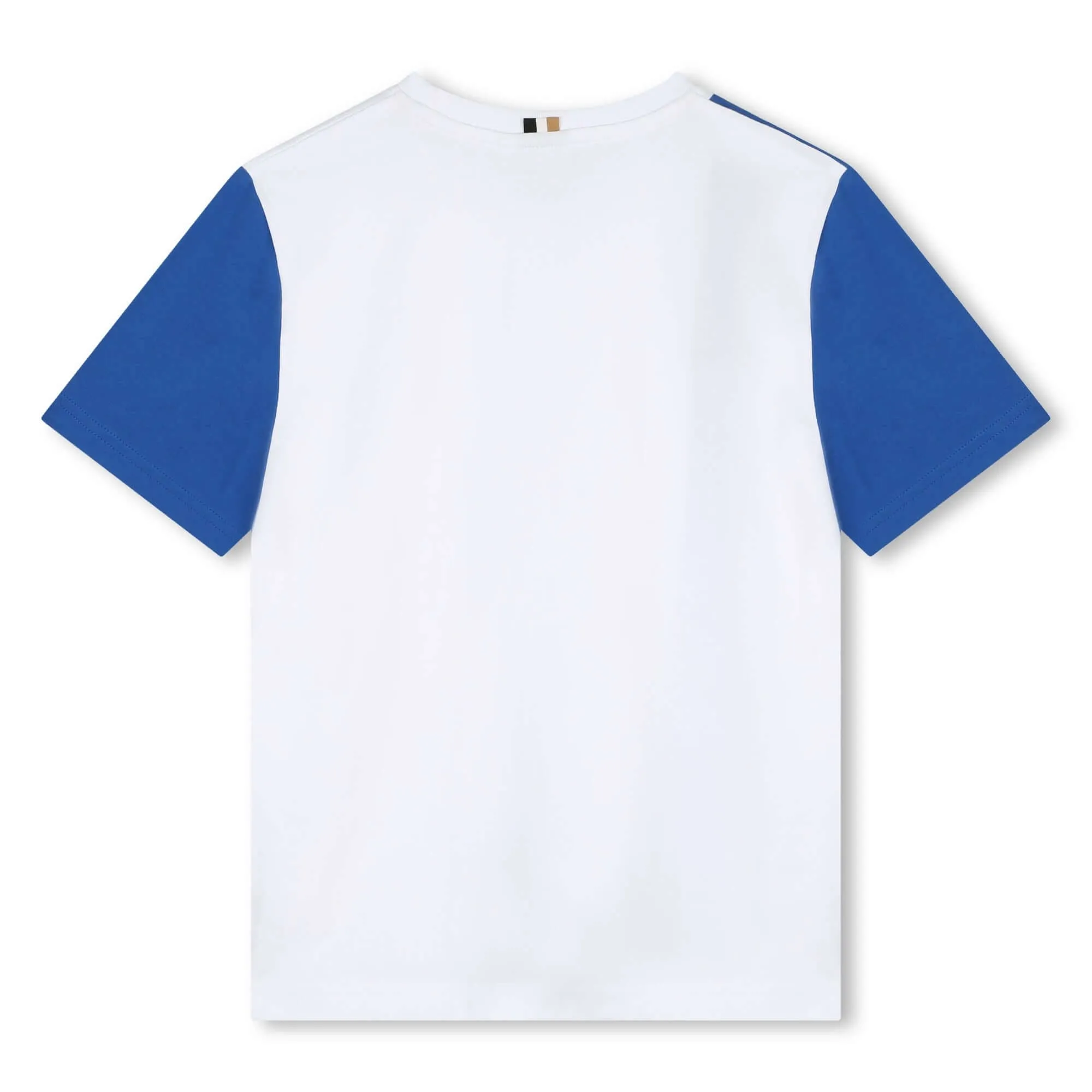 Jungen Weißes & blaues Logo Baumwoll-T-Shirt