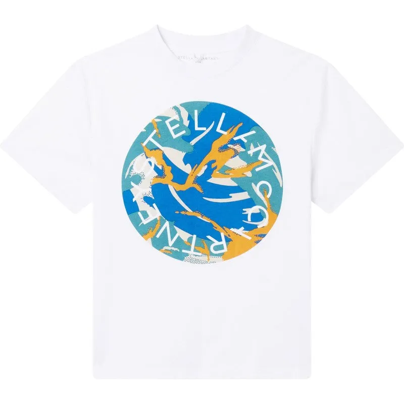 Jungen Weißes T-Shirt mit Kreisprint