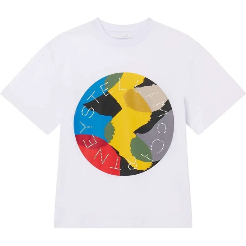 Jungen Weißes Baumwoll-Tarnung T-Shirt
