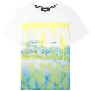 Jungen Weißes Baumwoll-Logo T-Shirt