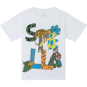 Jungen Weißes Baumwoll-Logo T-Shirt