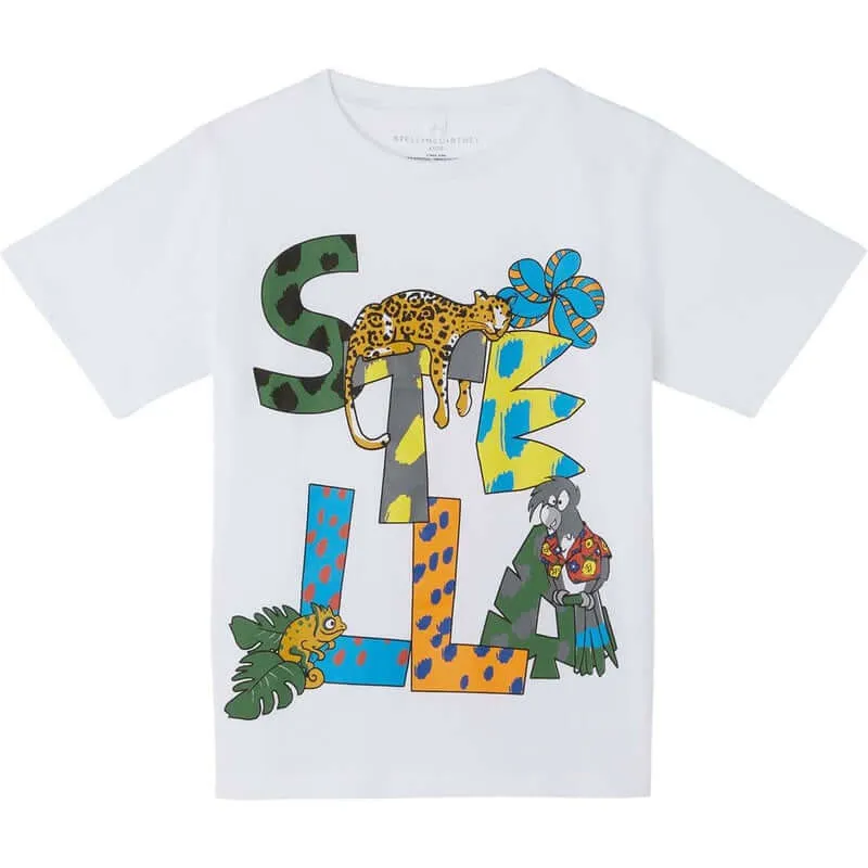 Jungen Weißes Baumwoll-Logo T-Shirt