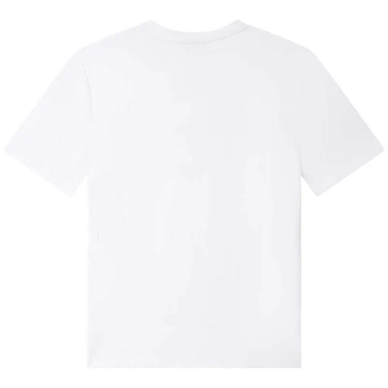 Jungen Weiß Verlauf Logo Kurzarm T-Shirt