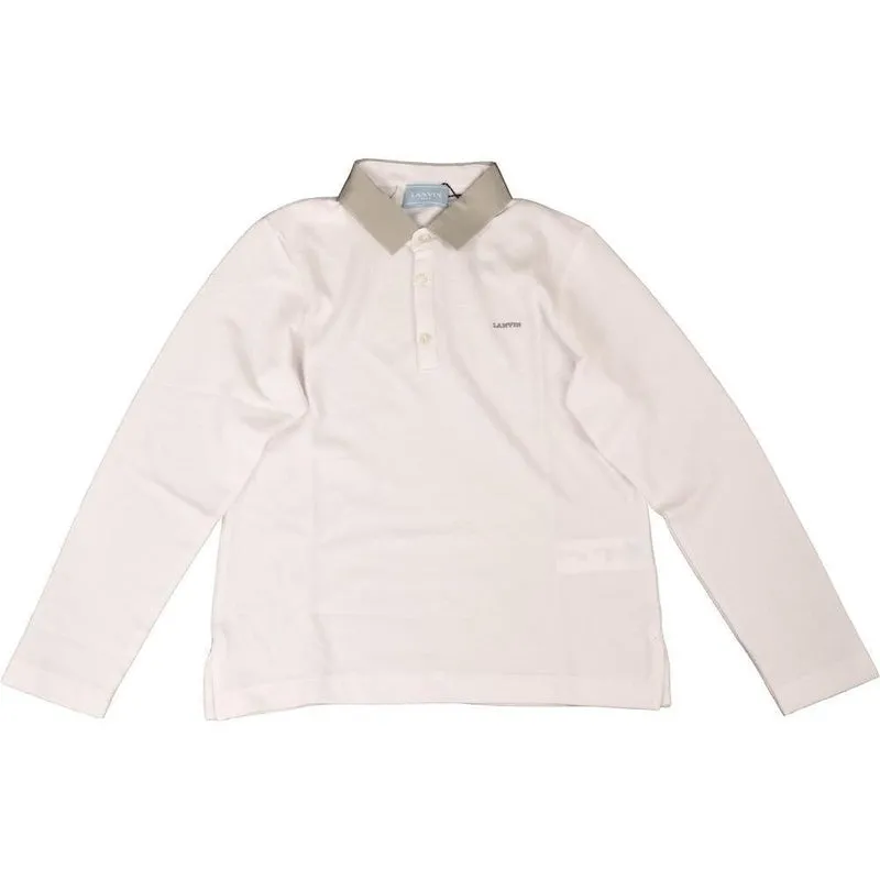 Jungen Weiß/Graues Polo-Shirt