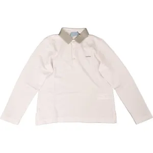 Jungen Weiß/Graues Polo-Shirt