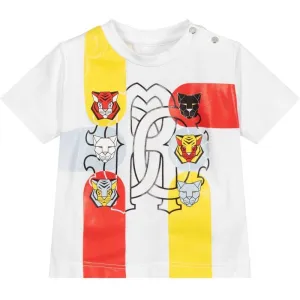 Jungen Weißes Jersey Tier-T-Shirt